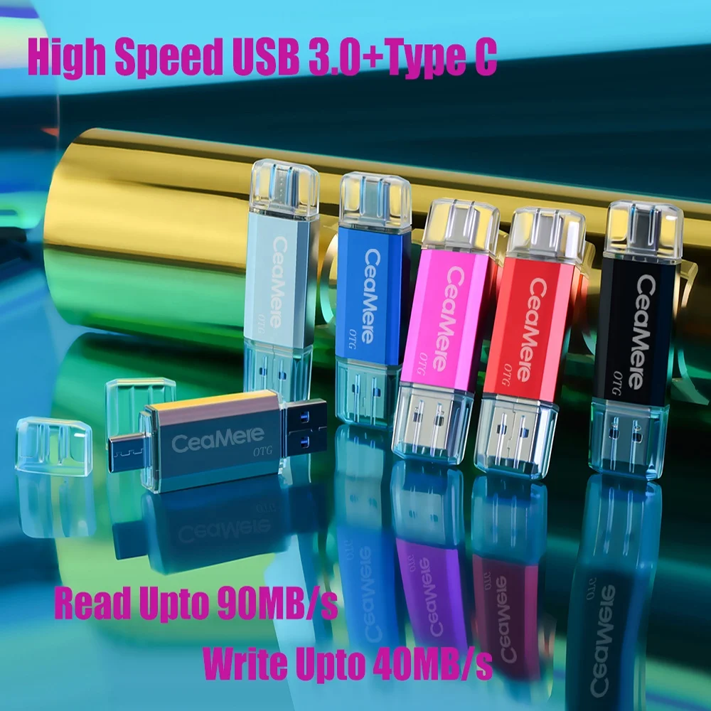  Ceamere OTG двойной флеш-накопитель USB 3.0 Type-C карта памяти 32 Гб 64 128 ГБ Флешка флэш-диск 16 высокоскоростной U-диск