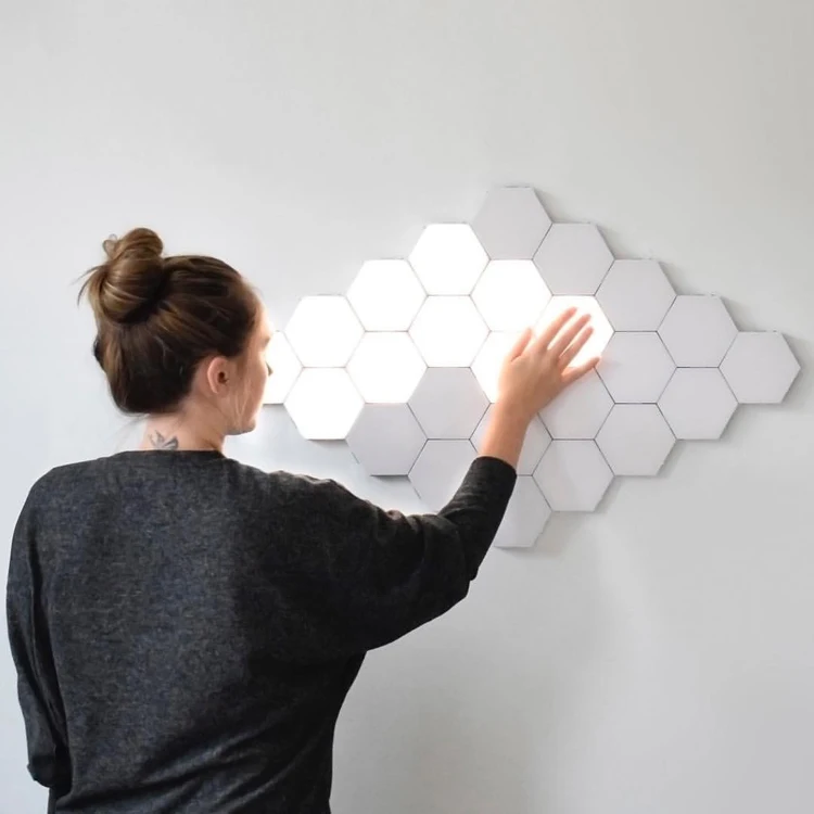 6pcs LED Hexagon Light RGB Wall Night Lights Modular Touch Control Sensitive Honeycomb Light Creative Lamp
