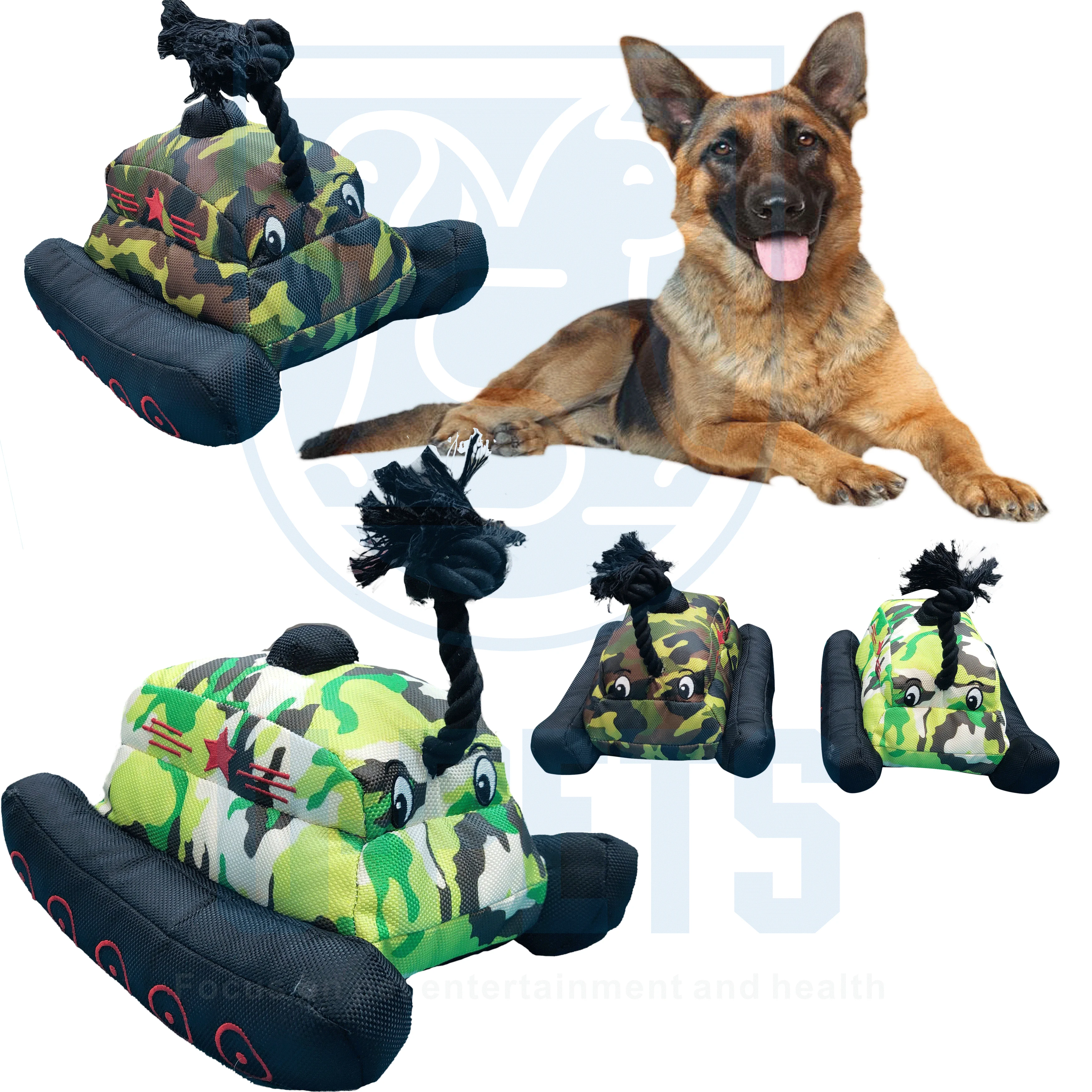 U-PETS пользовательские Оксфорд танк в форме жевательные игрушки для собак с дешевой ценой