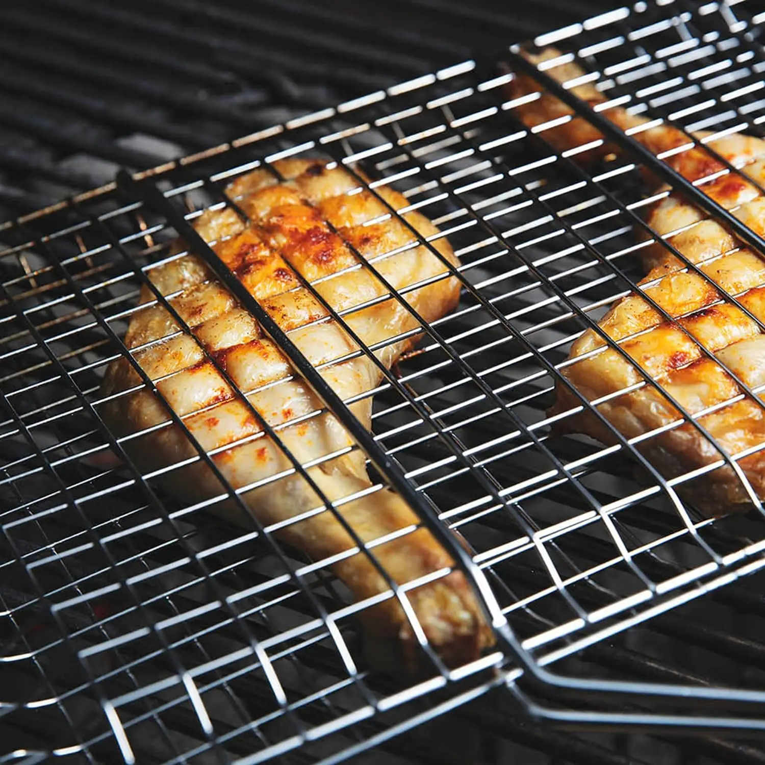 Wholesale 304 Stainless Steel Bbq Grill Basket Barbecue Grilling Basket For Fish Vegetables Steak Shrimp Chops bbq grill basket