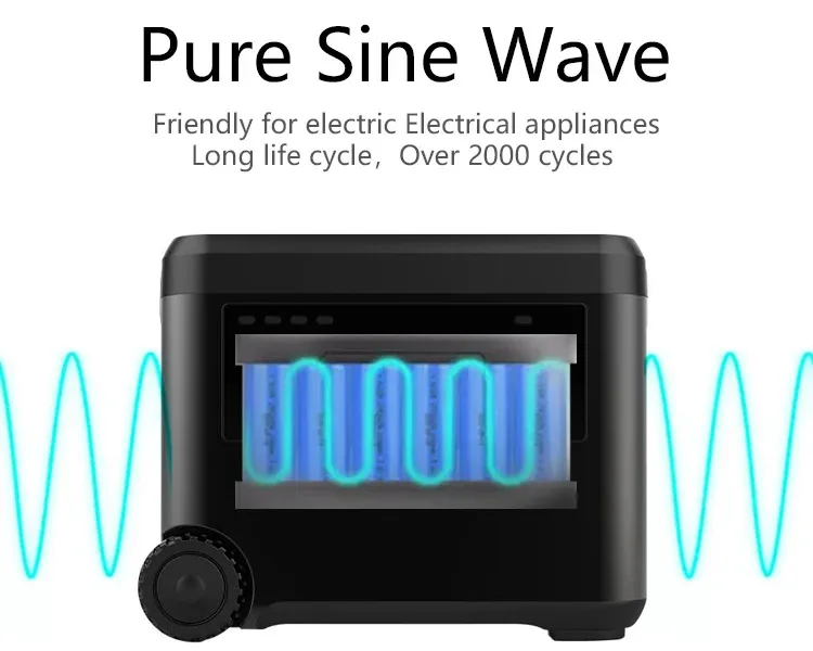 2000W Big Powerful Pure Sine Wave Portable Solar Panel Back Up Generators For Home Slient
