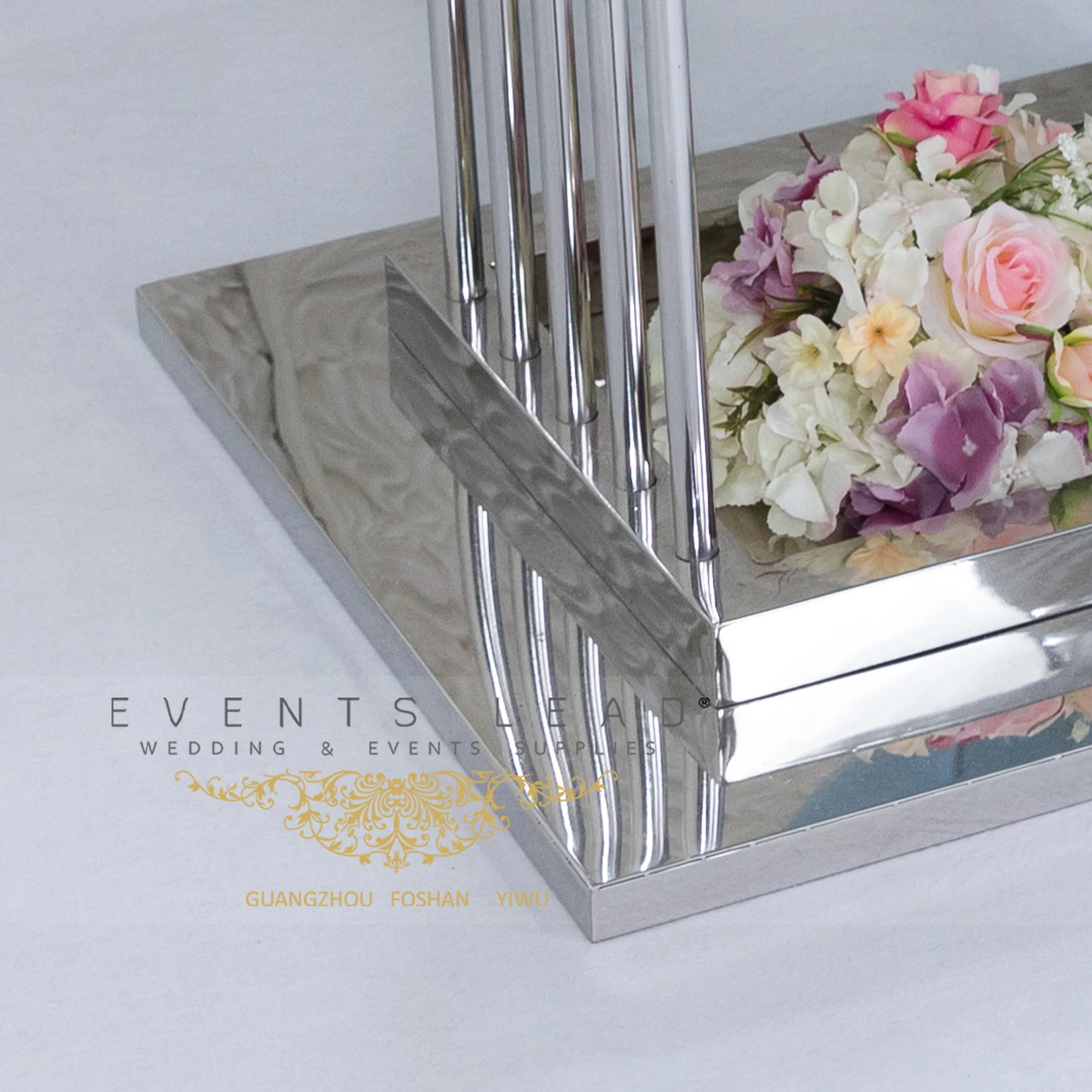Sell Hot Wedding Supplies Silver Square Stainless Steel YAVANNA Wedding Cake Table