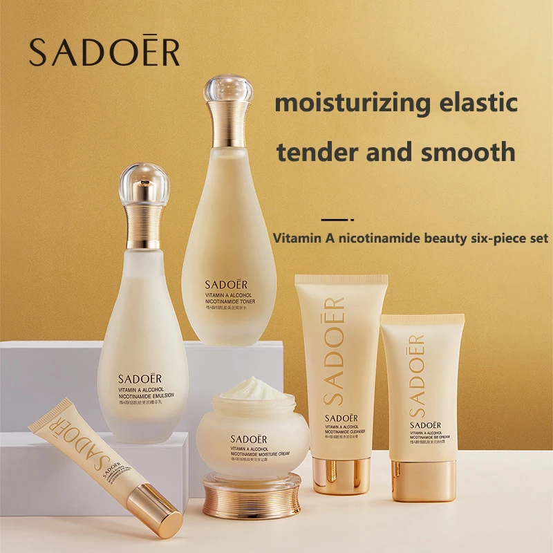 OEM SADOER factory price whitening anti aging vitamin A nicotinamide beauty six-piece skin care set