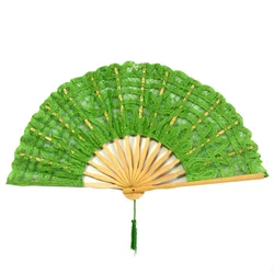 Ameliebwedding Halloween Party Guest Gifts Handmade Vintage 100% Cotton Multicolor Battenburg Lace Fan