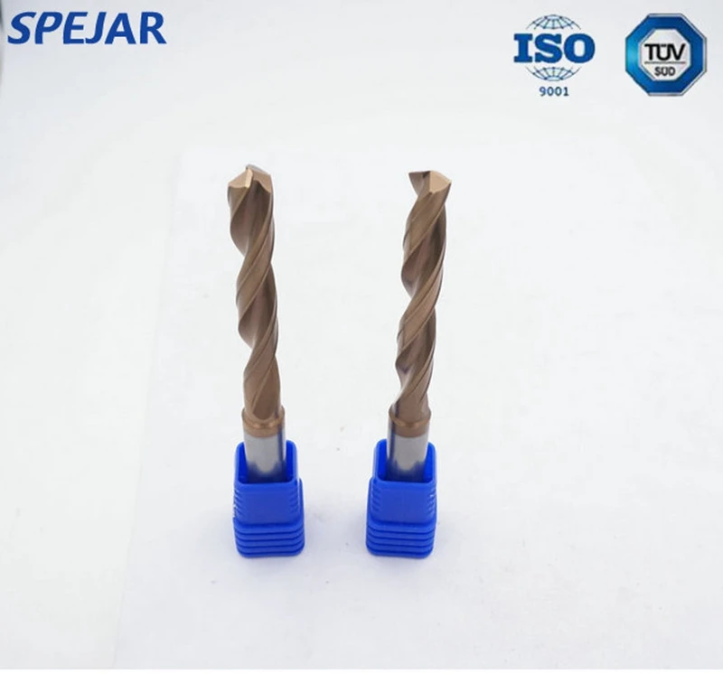 High hardness internal external cooling tungsten carbide drill bits for metal drilling