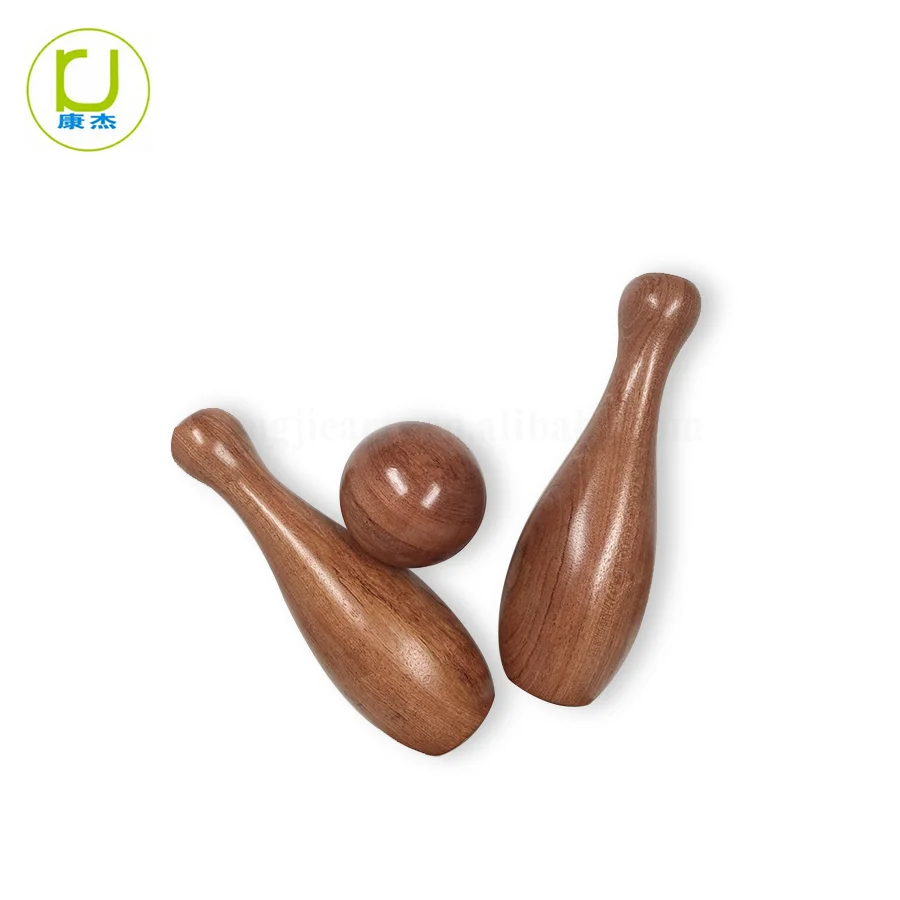 High quality Natural Brown Wood Bowling Game Set for Fun