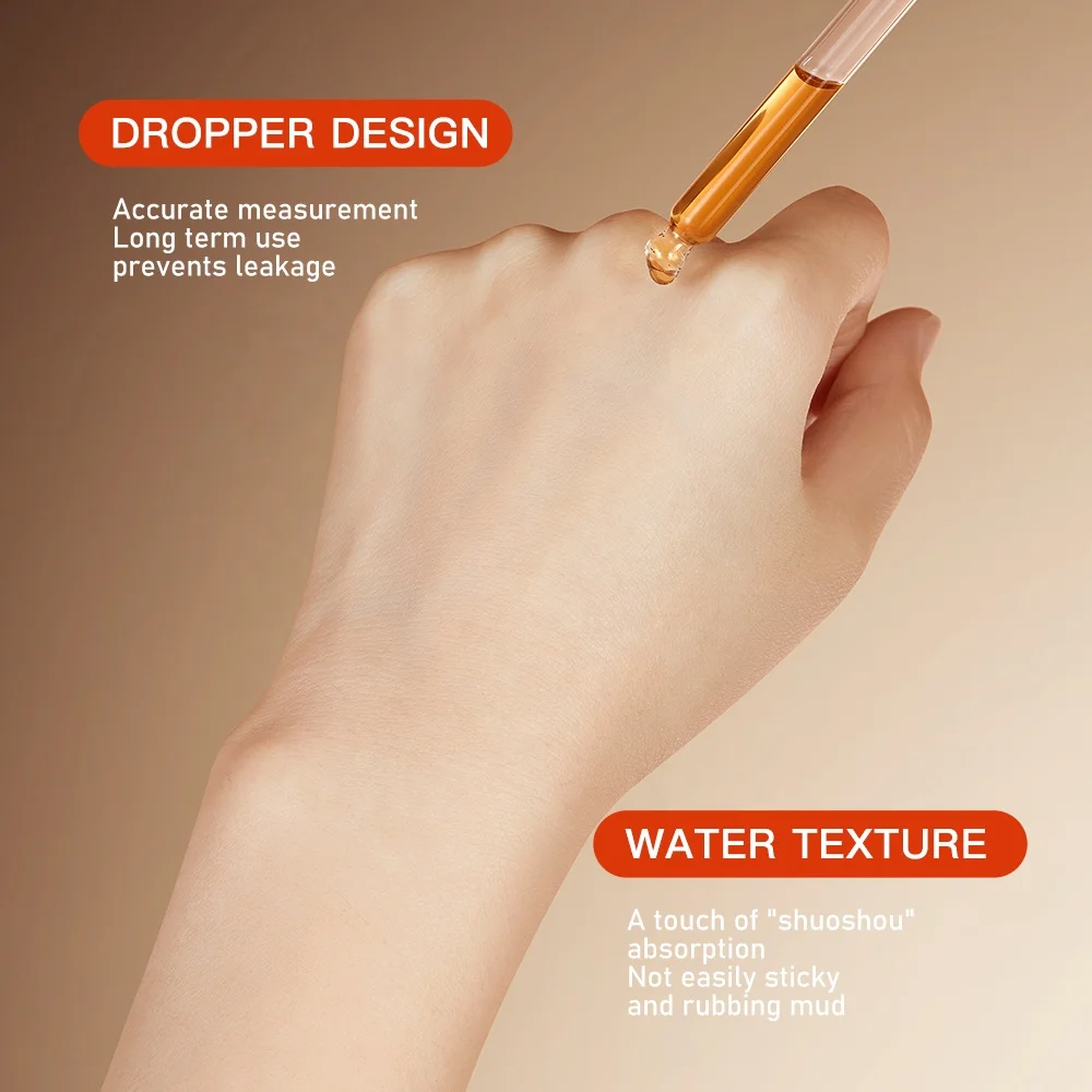 Fashion Charm Glass Bottle Small Test Tube Facial Skin Care Natural Organic Vitamin C Antioxidant Moisturize Facial Serum