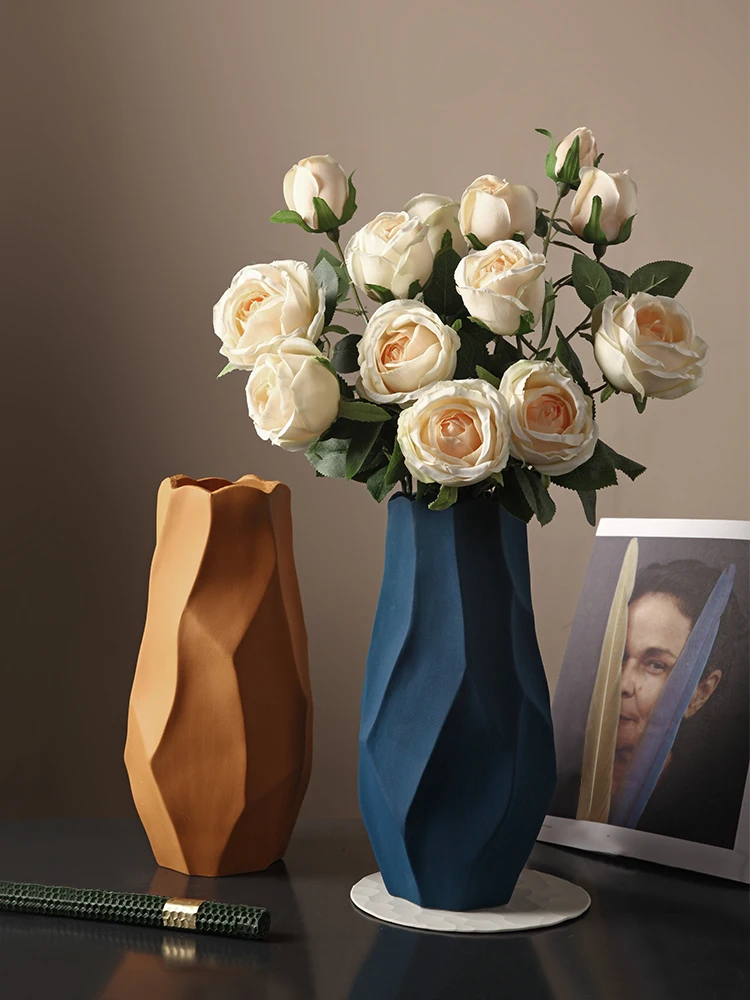 Irregular shape four-color vase home decoration ornaments ceramic vase modern decoration Nordic style home