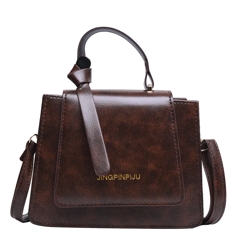 Fashionable Ladies Women Crazy Horse Pu Leather Purse Crossbody Flap Handbag Fall Bags