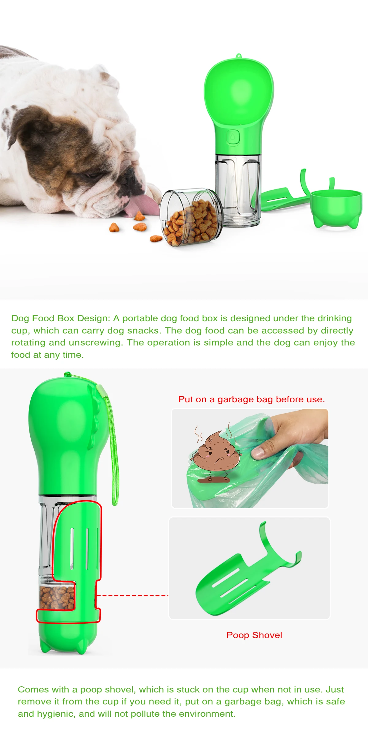 
Amazon Hot Sale pet drinking water bottle pet travel drinking food water for pets 