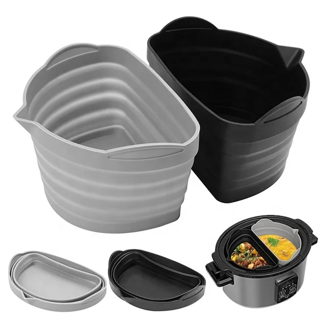 Slow Cooker Liners fit Air Fryer Accessories Non-stick Basket Mats Round Reusable Silicone Air Fryer Liners