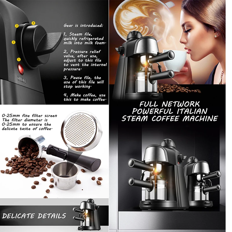 Italian Commercial Touch Screen  Smart Automatic Filter Drip Capsule Dispenser Professional Making Ice Coffee Machine For Cafe