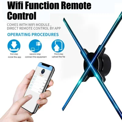 Holographic For Advertising Projector 3d Led Hologram Display Fan With Wifi