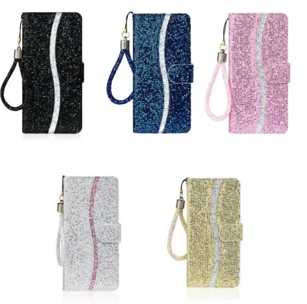 Bling Glitter Diamond Leather Wallet Case For IPhone 14 Pro Max 13 Mini 12 11 X XS XR 7 6 Plus Sparkle Cover Pouch