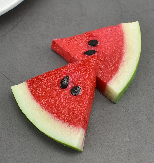 lifelike fake fruit slice plastic artificial simulate watermelon slice model prop