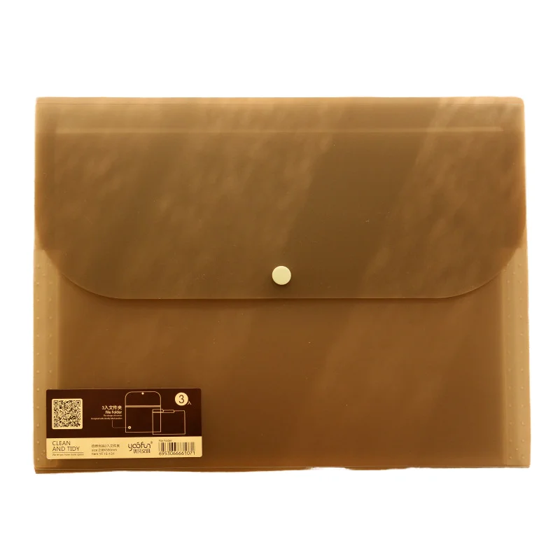 5 Colors A4 Custom Logo 3 Layers Multi-Function Leather Envelope Folder File Sleeve Document Bag With Strap Button Storage Cover