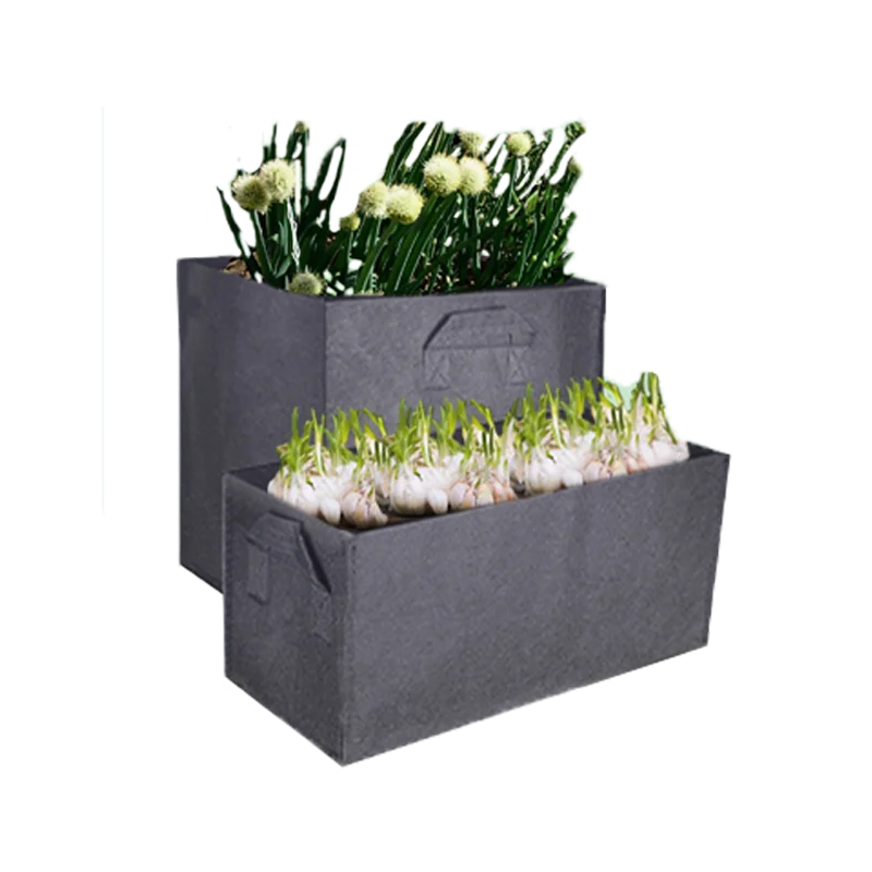 Factory Wholesale Non Woven Biodegradable Square Rectangle Flower Plant Pots Garden Fabric Grow Bags