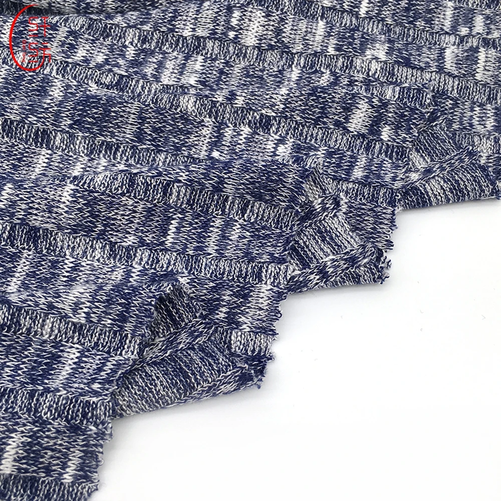 hot sales wide rib knit fabric viscose with melange for dress material