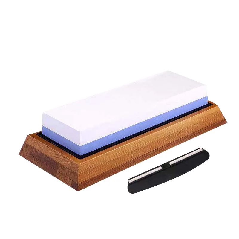1000/6000  3000/8000  double-sided white corundum sharpening oil stone kitchen whetstone with base auxiliary knife