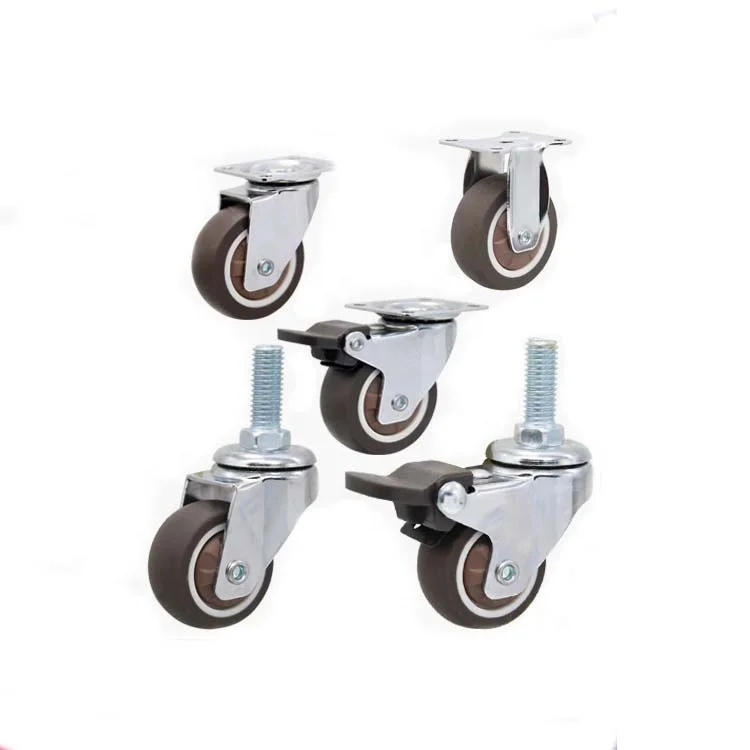 30mm TPE Caster Wheel Top Plate Swivel Furniture Gray Wheel Castor