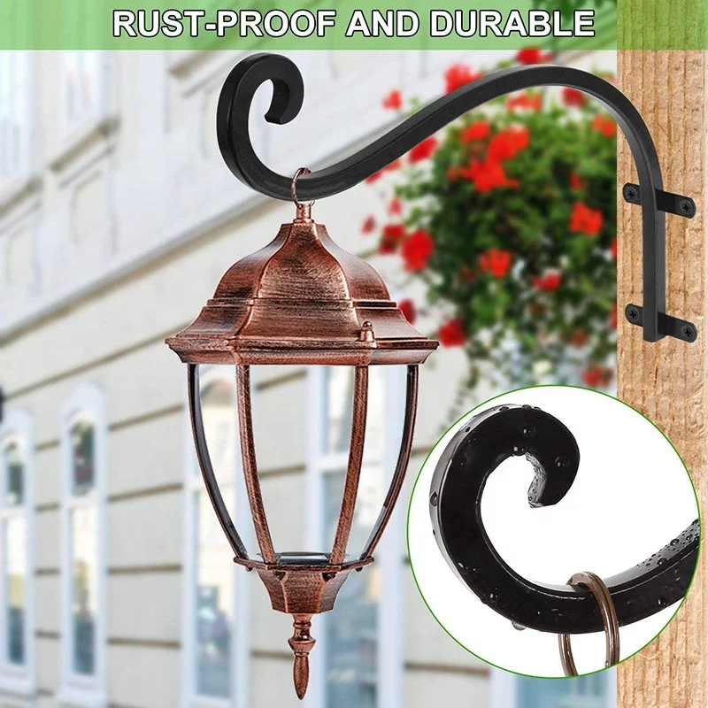 Wholesale Black Metal Frame Flower Basket Outdoor Wall Mounted Garden Supplies Flower Basket Hanger