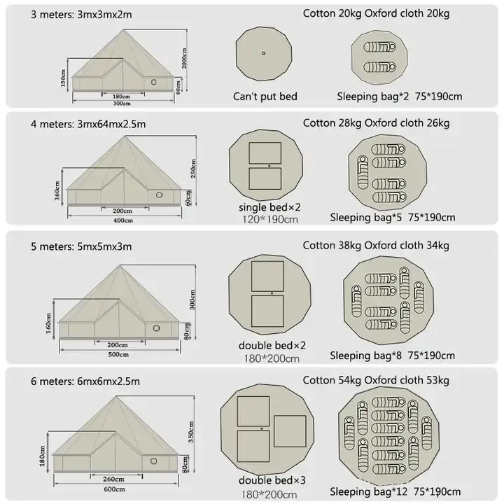 Mingchan Yurt tent Netflix outdoor cotton camping Indian light luxury camping campsite double-decker tent