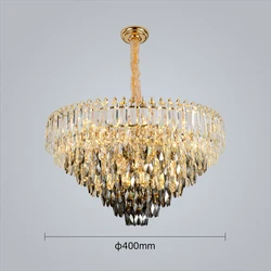 Wholesale hotel wedding decorate living room large gold big pendant ceiling home modern luxury crystal hanging light chandelier
