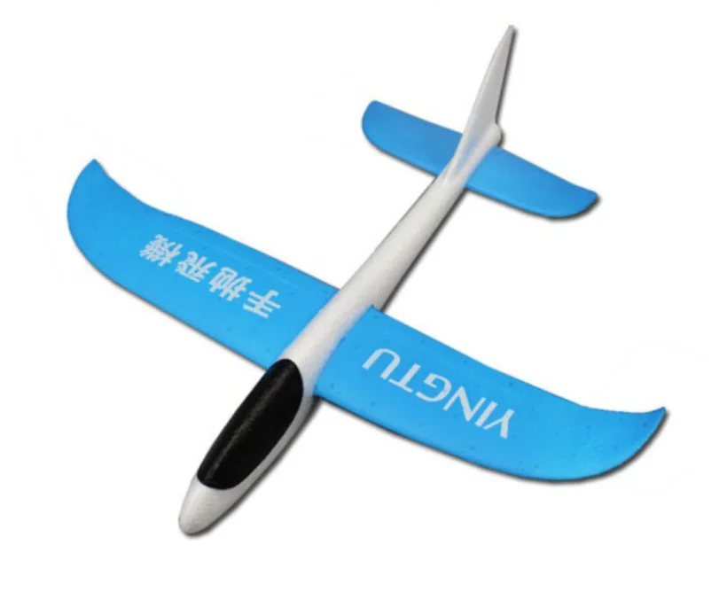 Пена Самолет открытый детский Большой ручной бросание сборки, гироскоп светящийся метание модель планера Сеть Красная игрушка