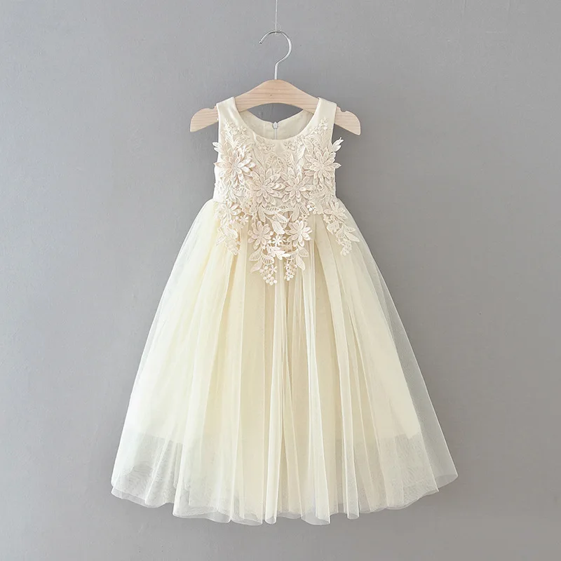 Cute Pure Beautiful Sleeveless Applique Fairy Flower Girl Dresses for Wedding