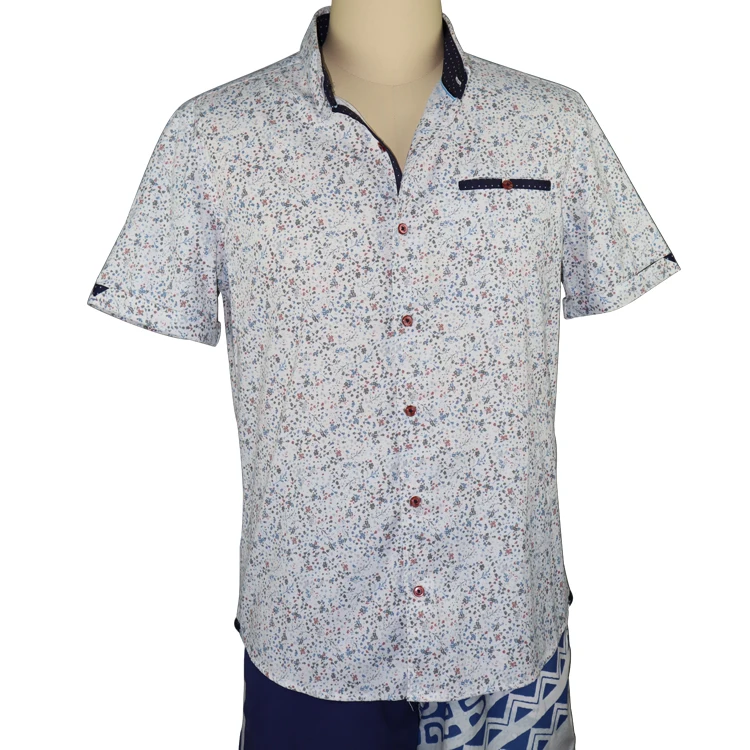 
ST210616 custom summer new Hawaiian beach style short sleeve sets mens flower print shirts 