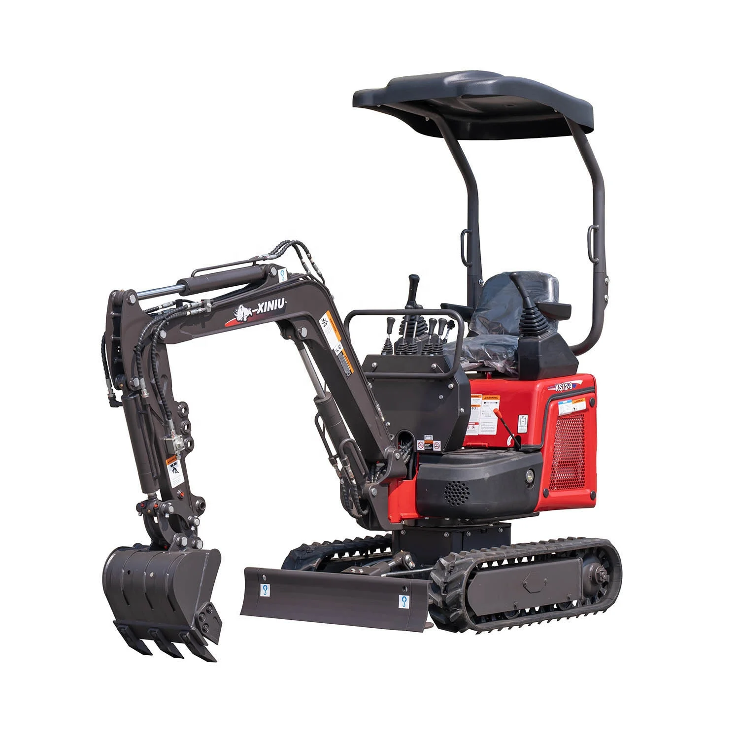 xiniu 1200kg  Mini Rhinoceros ks12-9 Crawler Excavator 1.2 Ton Small Mini Digger  three cylinder engine bagger