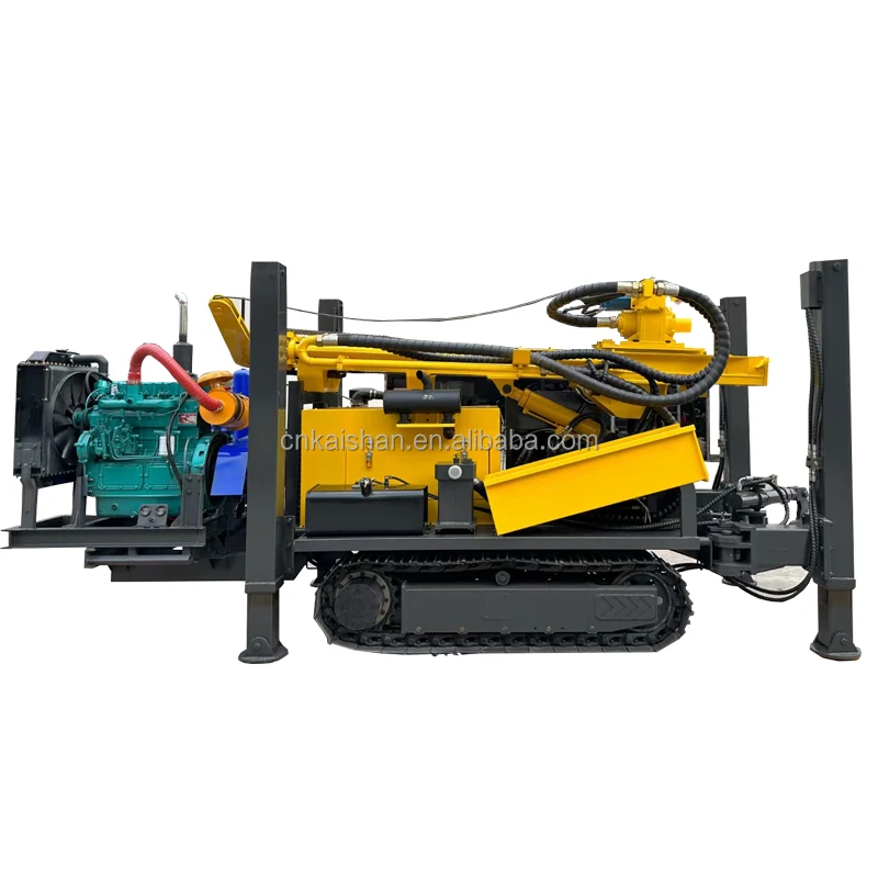 drilling water machine 200m 300m 400m 600m crawler mounted diesel engine driven pneumatic well water borehole drilling machine