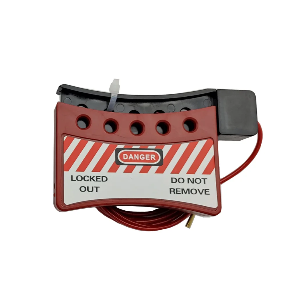 High Security  LOTO Industrial Safety Adjustable 5 Holes Lock Stainless Steel Wire Cable Lockout