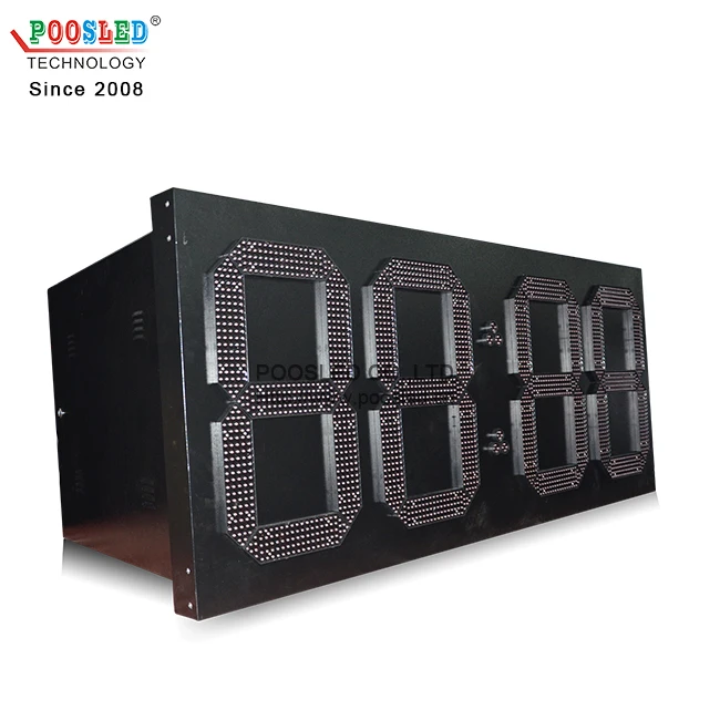 outdoor wall mounted large led digital clock billboard led clock thermometer led time and temperature sign