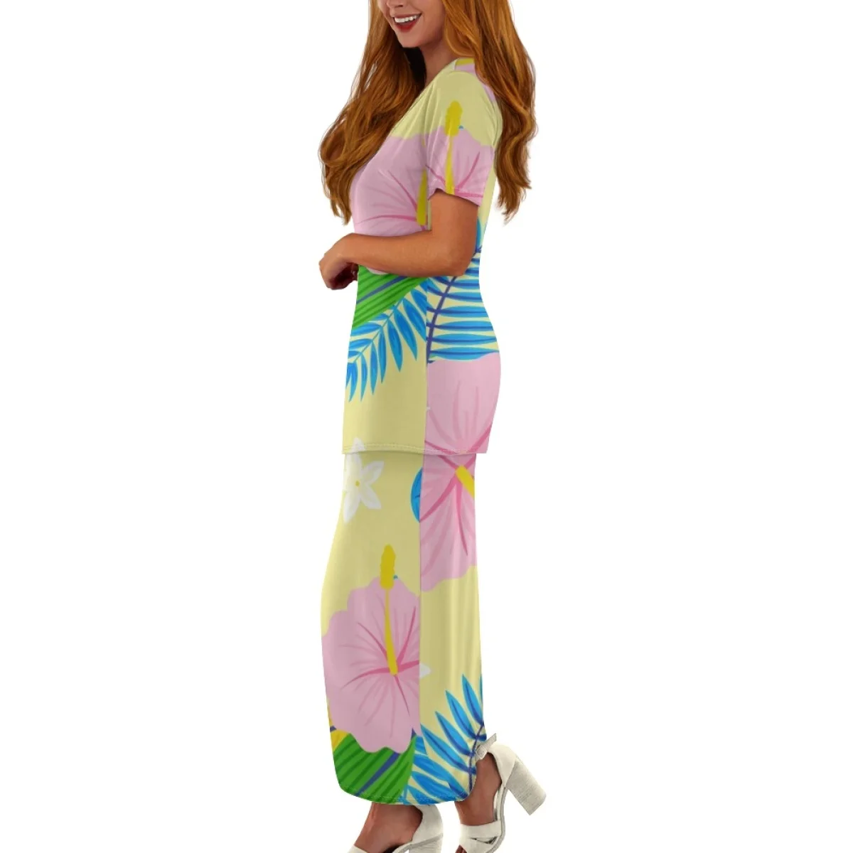 Printing Your Brand Two Kits Plus Size Clothes For Female Short Sleeve Dresses Lady