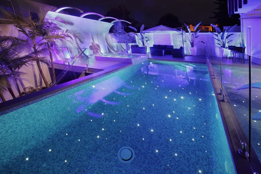 Remote Control RGB color changing Twinkle pool light Fiber stars Fiber Optic Pool Lighting with DMX function