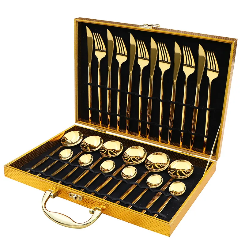 
Amazon Stainless Steel Flatware 12/16/24/36 Piece Cutlery Set Western Hotel Cutlery With Gift Box 