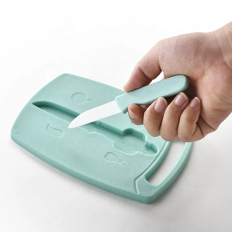 Square Shape Plastic Kitchen Cutting Board, Chopping Boards with Ceramic Knife