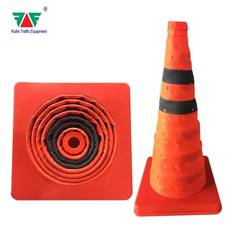 Factory Supplier Easy To Carry High Visibility Collapsible Traffic Cone For Truck Emergency Stop Use
