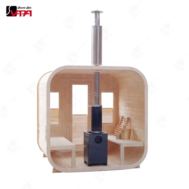 Vapasauna Direct Manufacturer * Square High Quality Pine Wood Modern Outdoor Material 1800*2400*2400MM Sauna Room 8 Persons