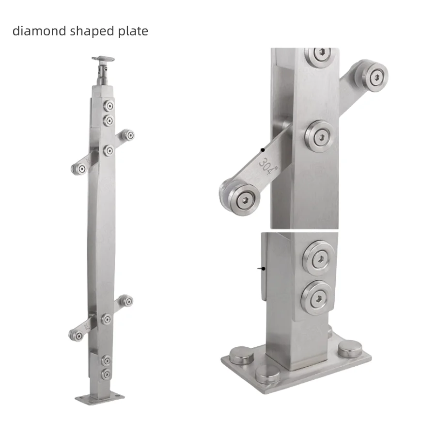 NIFENG MATEL Cheap Hot Selling Glass Handrail, decking Glass Balcony Railing With Glass Made In China Balustrade