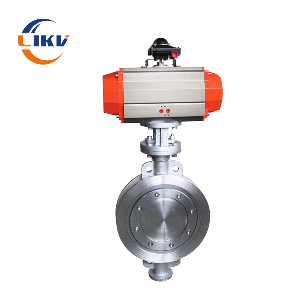 4 Inch Ductile Cast Iron Eccentric Pneumatic Cylinder Motorized Butterfly Valve Wafer Type for Water