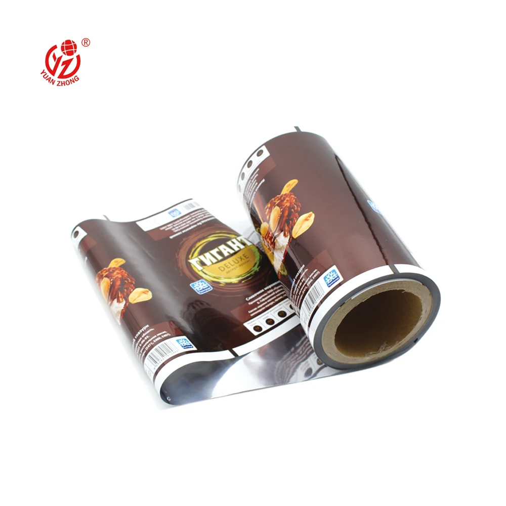 Hot Sale Pet/Al/Vmpet/Nl/Pe Back Sealing Film Food Grade Printed Plastic Ice Pop Bags Popsicle Ice Cream Packaging Film Roll
