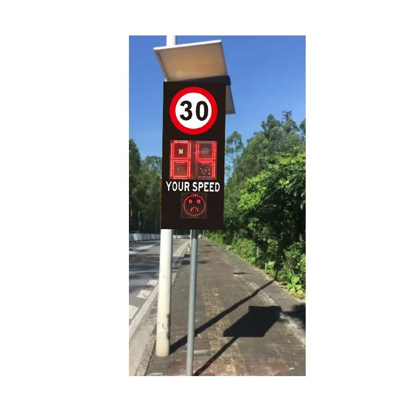 3 digits outdoor solar radar speed limited traffic sign