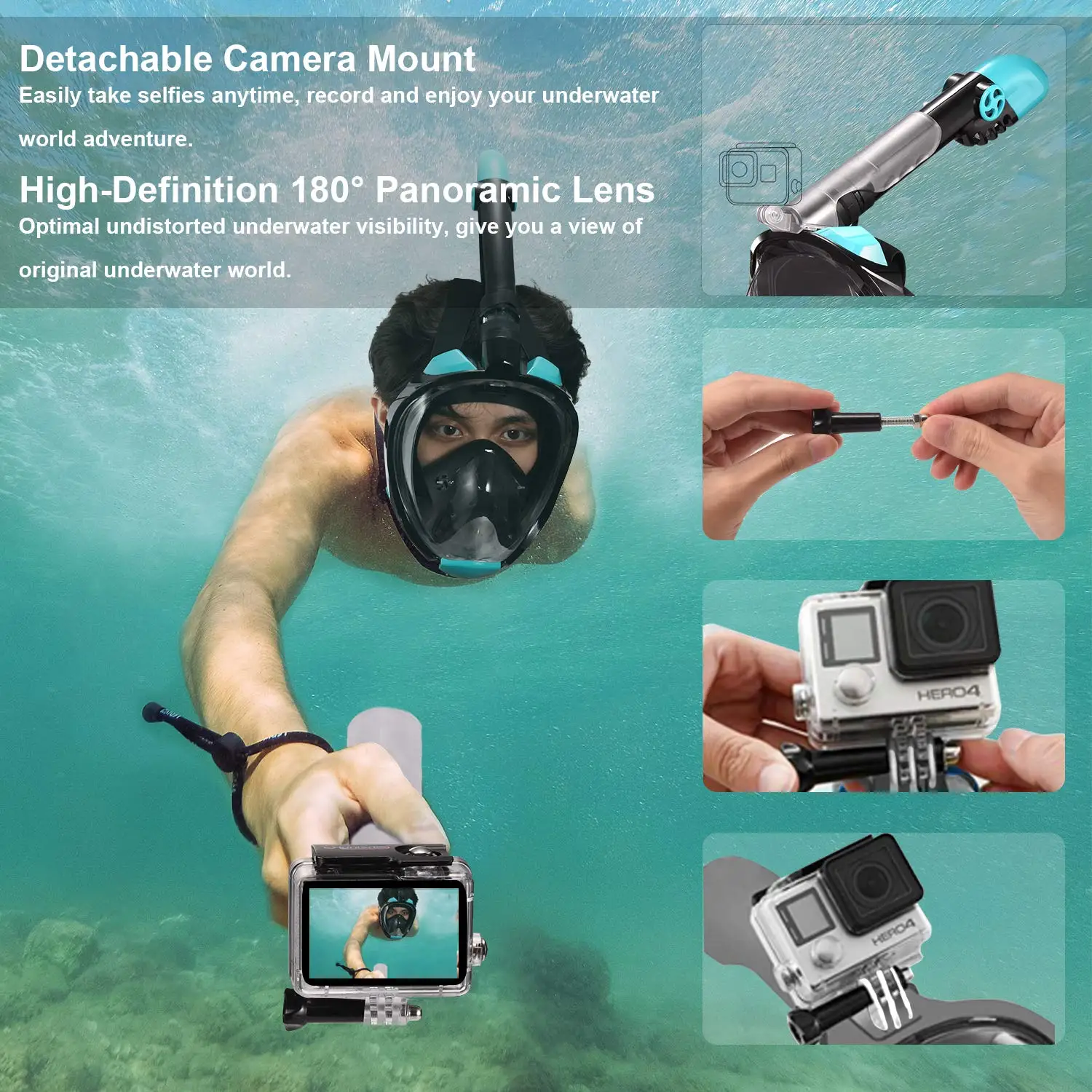  Full Face Diving Oxygen Breathing Masks For Adult Kids 180 Degree View Snorkeling Mask Snorkel