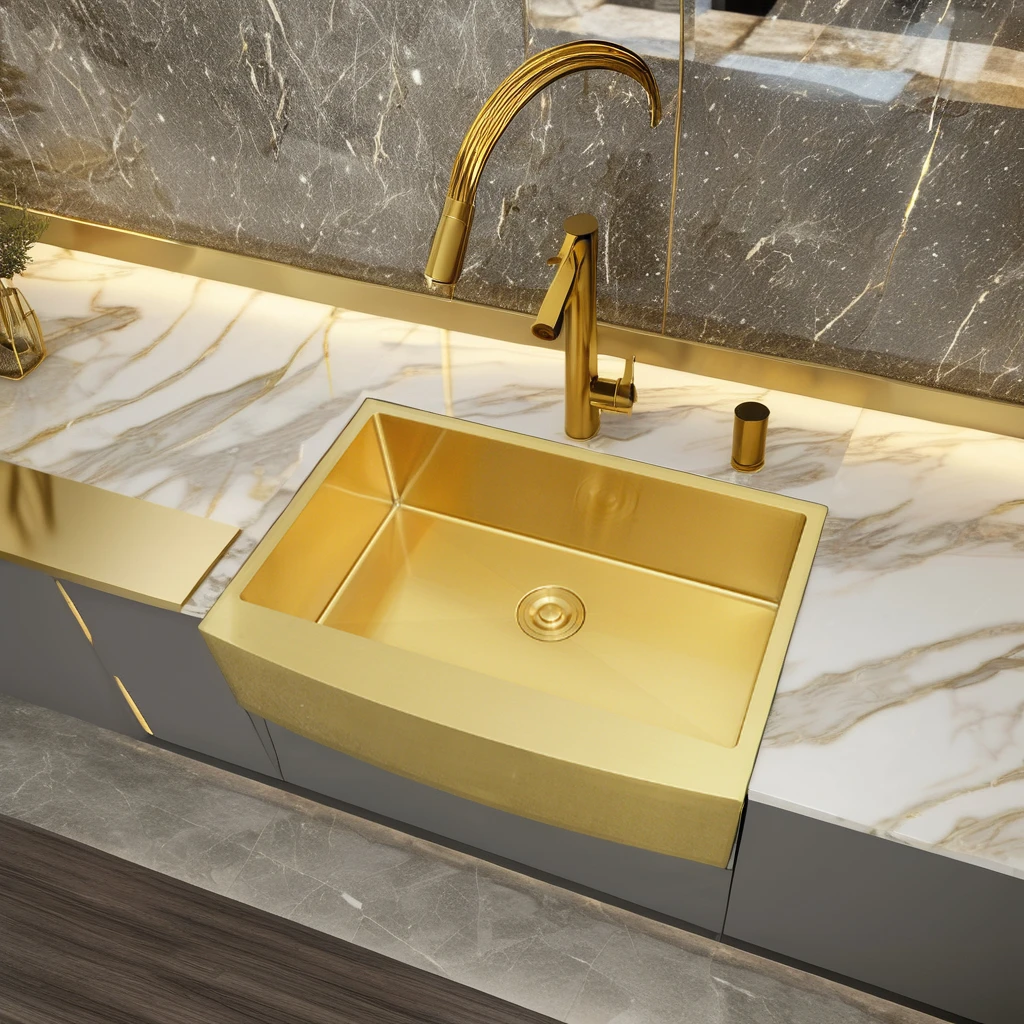 Оптовая продажа современный дизайн роскошная кухонная раковина с одной чашей дренажной доской 304 нержавеющей стали установка счетчика Гуандун