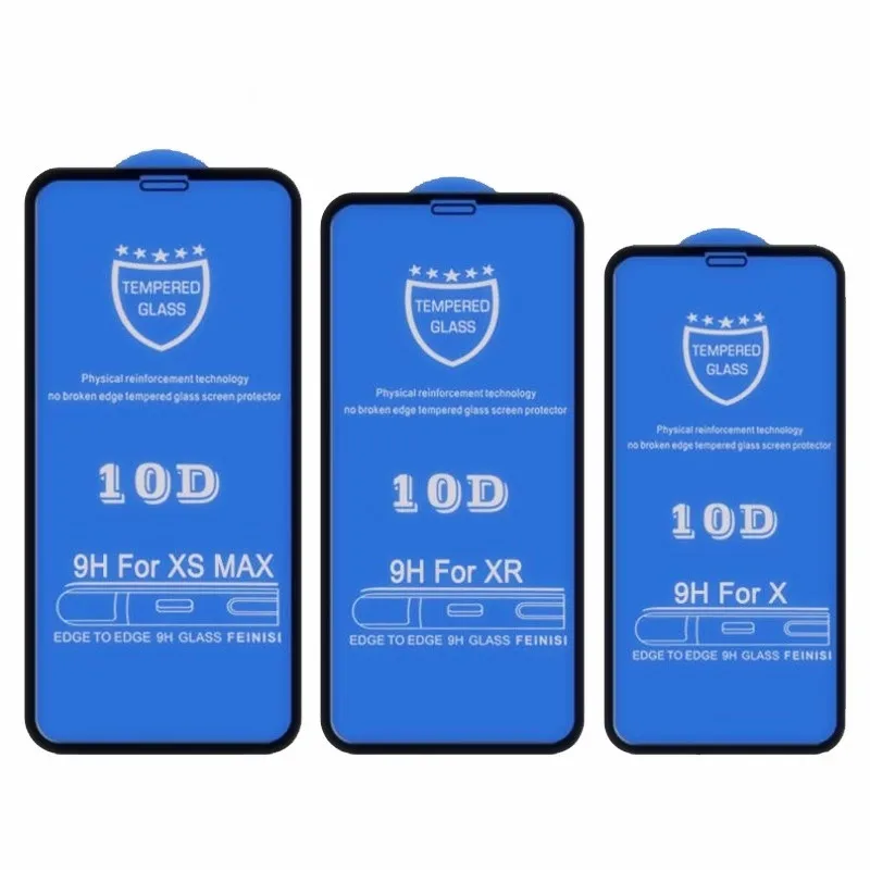 Закаленное защитное стекло 10D для iPhone 13, 12, 11 Pro Max, полное покрытие, изогнутая Защитная пленка для экрана iPhone X, XR, Xs Max