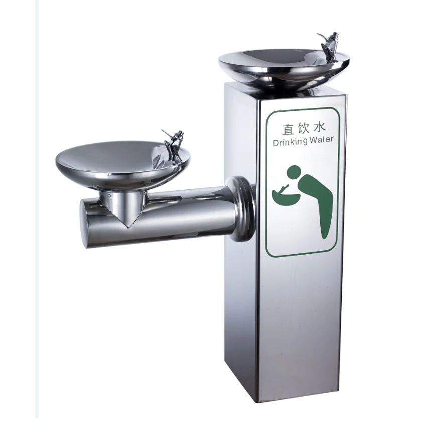 Public directly drinking stainless steel water dispenser stand outdoor cold drinking fountain for playground / park / beach