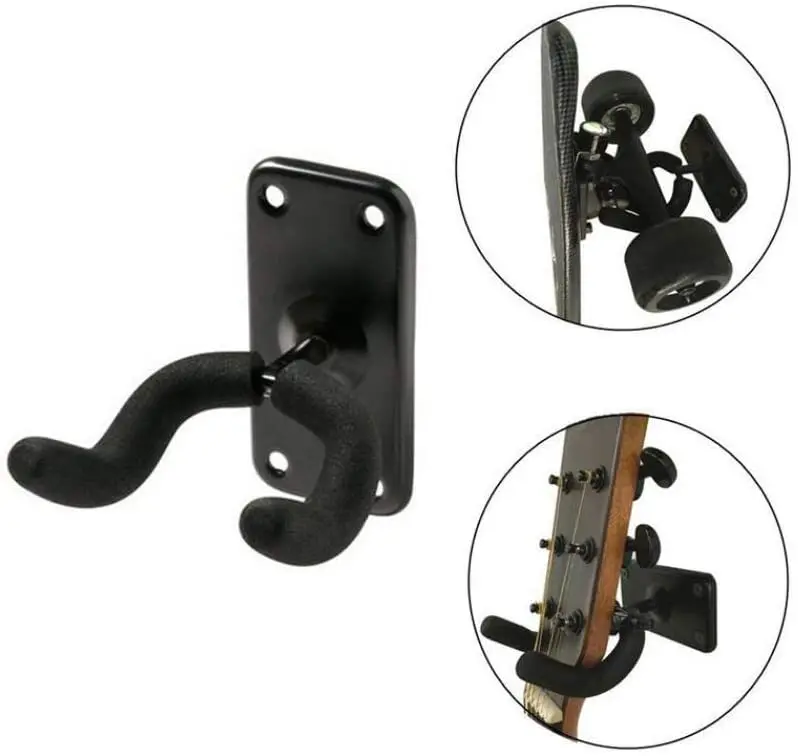 
Wholesale Cheap Price Black Wall Mount Guitar Hanger Stand and Skateboard Holder 
