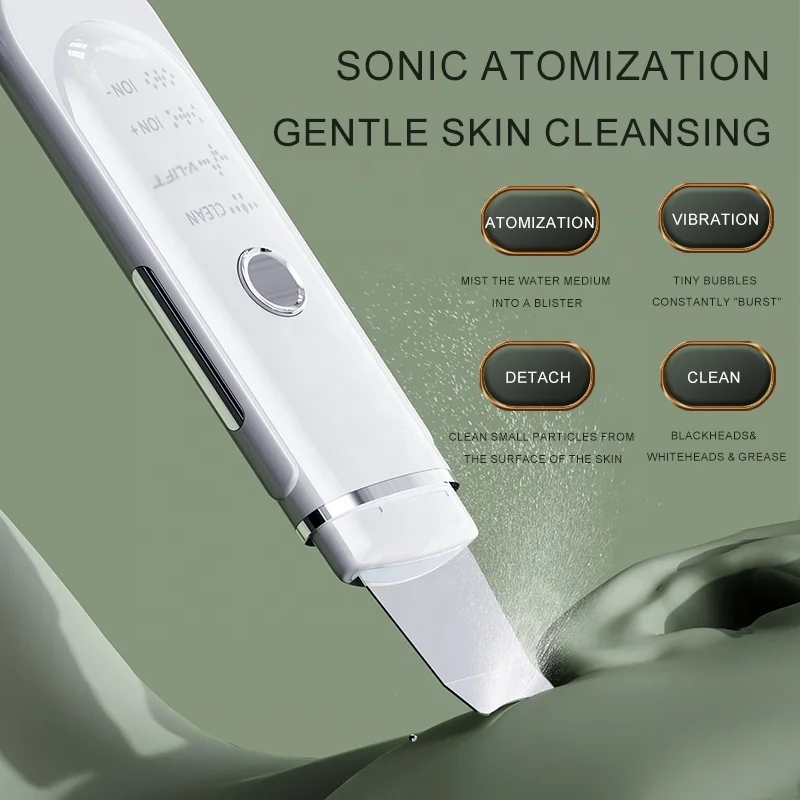 New Red and Blue Light Professional Electric facial dead skin peeling sonic cleaning face skin scrubber blackhead remover